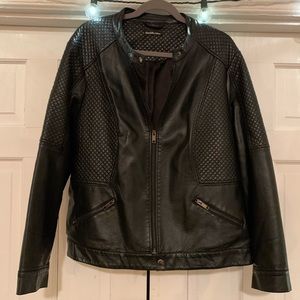 Quilted Black Faux Leather Moto Jacket